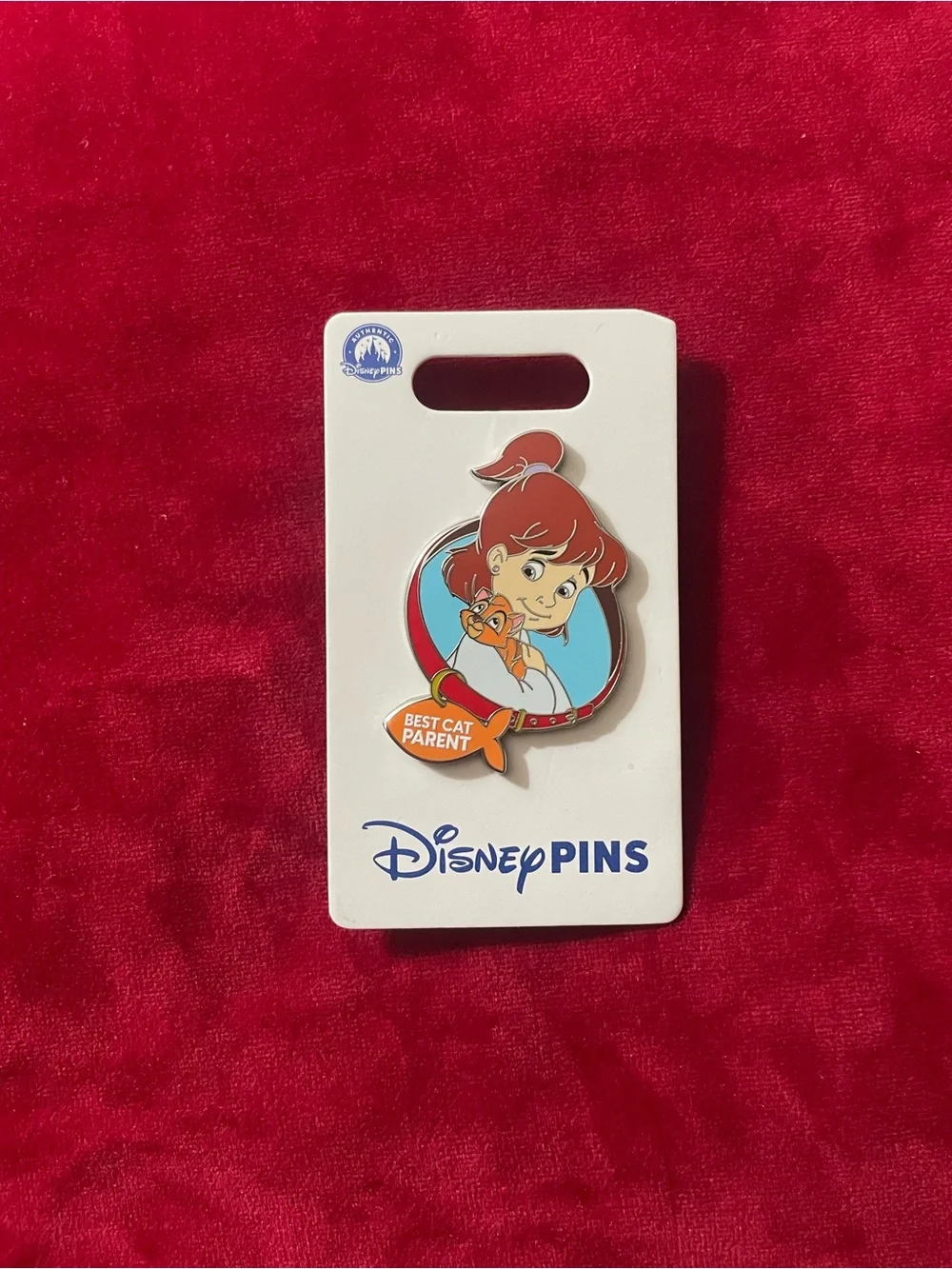 Disney Red and Blue 'Best Cat Parent' Enamel Pin